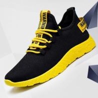 Fashion Lace-up Fashion Casual Soft Sole Comfortable Light Running Men's Shoes-Yellow