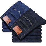 Fashion (Black+Blue)=14999 Men's Jeans Zipper Ripped Holes Trouser Pants