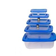 Rok Set of 5 Clear Plastic Food Storage Containers