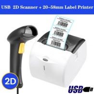 20-58mm 2Inch Thermal Label Printer 2D Barcode Scanner Laser Code Reader Pos System For Supermarket