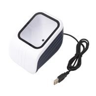 1D 2D QR Barcode Scanner Platform with Voice Announcement Prompt USB Wired Bar Code Reader Hands-free CMOS Image Sensor Desktop Scanner Large Scanning Window for Supermarket Library Retail Store Mobil